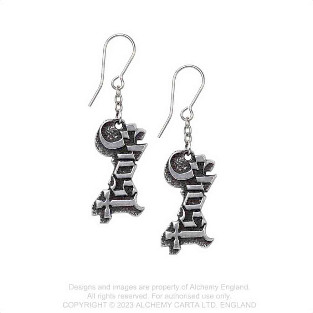 Alchemy Ghost - Logo Des boucles d'oreilles - Couleur argent